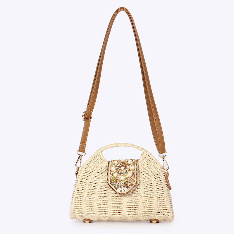 Bolsa de ombro feminina de pal - Women'S Raffia Bags avaliação e preço