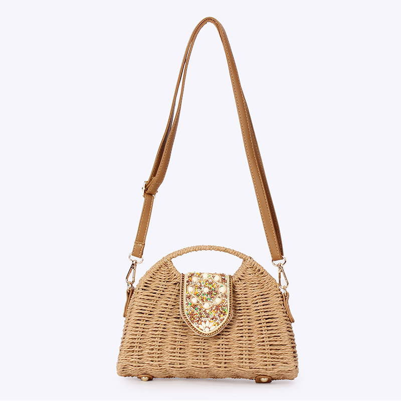 Bolsa de ombro feminina de pal - Women'S Raffia Bags avaliação e preço